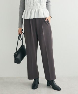 Green Parks ・Ｐｅｔｉｔ　Ｆｌｅｕｒ　タックテーパードパンツ Charcoal Gray