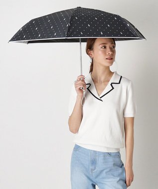 MOONBAT POLO RALPH LAUREN（ポロ ラルフローレン）晴雨兼用日傘 ドット 遮光率100% 遮熱 遮熱 UV ブラック