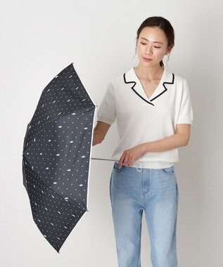 MOONBAT POLO RALPH LAUREN（ポロ ラルフローレン）晴雨兼用日傘 ドット 遮光率100% 遮熱 遮熱 UV ブラック