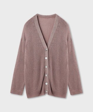 GRACE CONTINENTAL ラメルーズニットカーディガン ベージュ