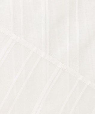 ICB L C/Siドビーストライプ ボウタイブラウス オフホワイト系