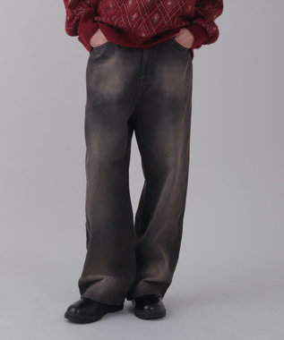 WEGO 【ユニセックス着用ITEM/SMLサイズ展開/ウエスト調整可】バギーデニムパンツ デニムブラックソノタ