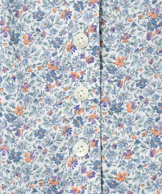 J.PRESS LADIES L 【洗える】Liberty Lilibet＆Hannah Rose バンドカラー ブラウス ブルー系5