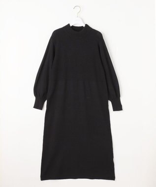 ANY SIS 【洗える】バスケット編み切替えニット ワンピース ブラック