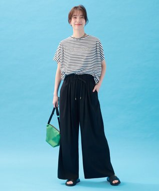 ANY エニィファンクションフレンチスリーブTシャツ ボーダー(ロゴ)