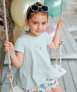 ANY KIDS 接触冷感 しろくま バックシャン Tシャツ ミント×フルーツ