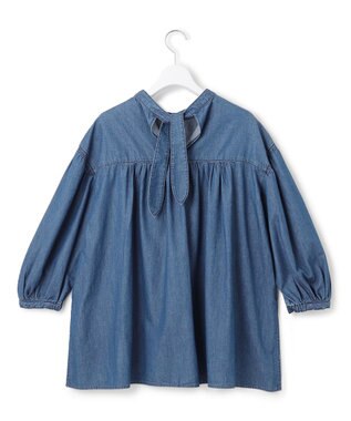 23区 【SLOW/一部店舗限定】ライトオンス デニム バックリボン ブラウス ブルー系