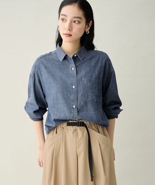  シアーデニムオーバーシャツ