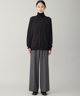 UNFILO MENS 【男女兼用】ソフトサーモ アンチピリングニット タートルネック ブラック