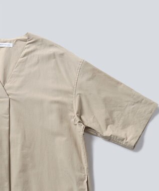 WHITE MAILS 【阿久津ゆりえコラボ】フロントタック Vネック ワンピース ベージュ