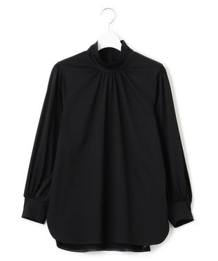 23区 【洗える】ハイネック フォルム ロングTシャツ ブラック系