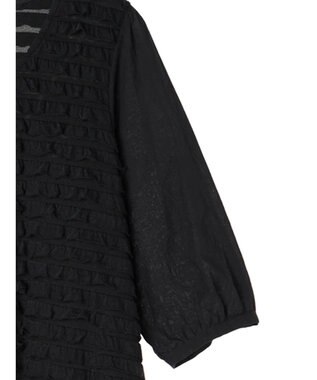 Green Parks ■ＥＳＣＡＲ　ウェーブカット×ローン刺繍ワンピース Black