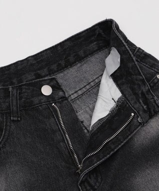 WEGO バックフラップポケットデニムハーフパンツ ブラック