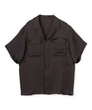 uncrave ライトダブルサテン シャツジャケット ダークブラウン