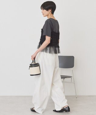 AMERICAN HOLIC 【2点セット】半袖Tシャツ＋チュールビスチェ Charcoal Gray