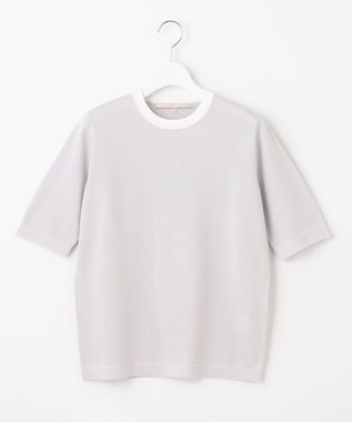 自由区 【XSサイズ～/洗える/セット着用可】シャインハイゲージ プルオーバーニット ライトグレー系