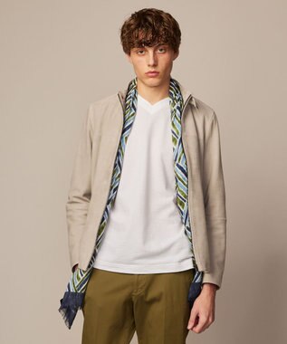 JOSEPH ABBOUD 【オリジナルオーガニックコットン使用】JOE COTTONサッカーVネックシャツ ホワイト系