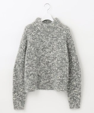 自由区 カラーミックスツイード クロップドニット ライトグレー系8