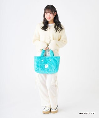 MOONBAT Care Bears(ケアベア) フェイクファーバッグ A4サイズ 手洗い可能 ミントグリーン