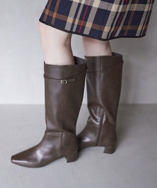 YECCA VECCA ベルトデザインロングブーツ Brown