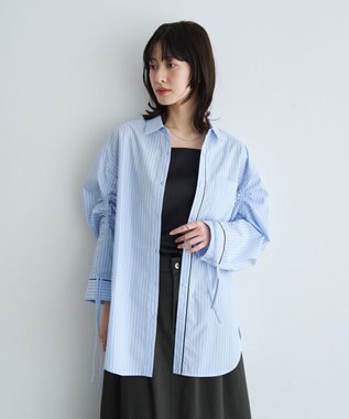 YECCA VECCA イージーケアドロストシャツ Stripe