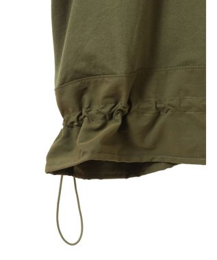 Green Parks 裾ドロスト５分袖ドッキングチュニック Khaki