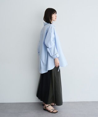 YECCA VECCA イージーケアドロストシャツ Stripe