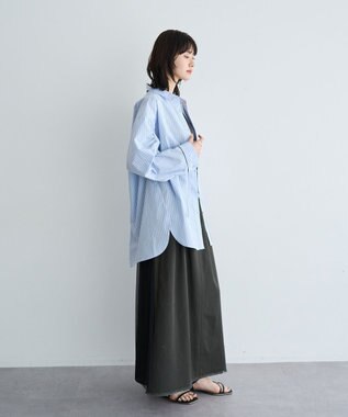 YECCA VECCA イージーケアドロストシャツ Stripe