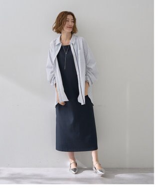 YECCA VECCA イージーケアドロストシャツ Stripe