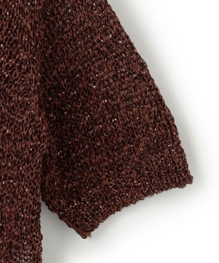 ICB L ルレックスペーパーテープ カーディガン マルーン系