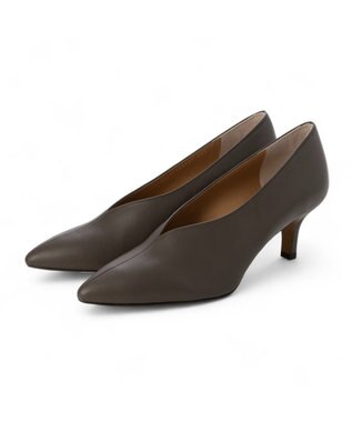 MODE ET JACOMO <carino>カバードポインテッドトゥパンプス ダークグレー