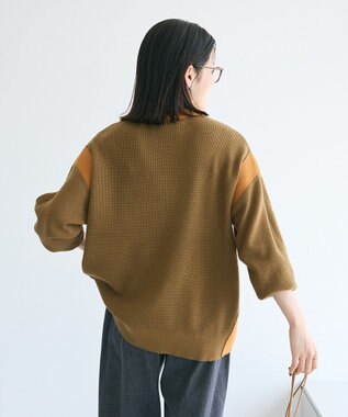 CRAFT STANDARD BOUTIQUE 洗える/とてもち配色ニットプルオーバー/24AW Khaki