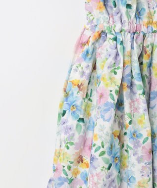 ANY KIDS オンオフショルダー ガーリー ワンピース ホワイト系花柄