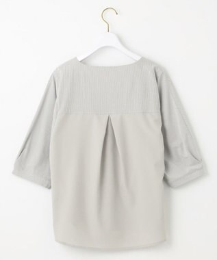 ANY SIS S 【洗える】シルケットストライプドルマン カットソー ミントストライプ