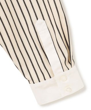 J.PRESS YORK STREET 【WOMEN】コットンタイプライター バンドカラーブラウス ブラック系1