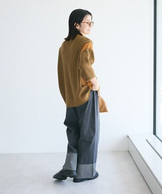 CRAFT STANDARD BOUTIQUE 洗える/とてもち配色ニットプルオーバー/24AW Khaki