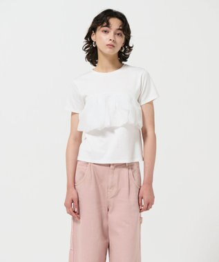 GRACE CONTINENTAL アシメフリルT ホワイト