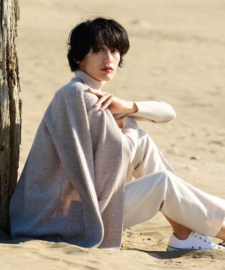 23区 【CLASSY.1月号掲載】ウーステッドウール タートルネック ニット ライトベージュ系