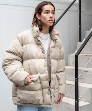 WEGO カラーナイロンパテッドブルゾン ベージュ