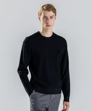 JOSEPH HOMME 【新柄】 ヴィスコースリンクス　クルーネックニット ブラック系