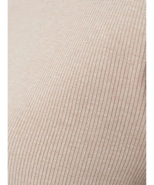 earth music&ecology ラメテレコハイネックプルオーバー Beige