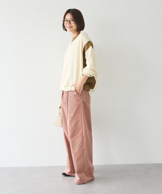 CRAFT STANDARD BOUTIQUE 洗える/とてもち配色ニットプルオーバー/24AW Ivory