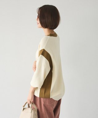 CRAFT STANDARD BOUTIQUE 洗える/とてもち配色ニットプルオーバー/24AW Ivory
