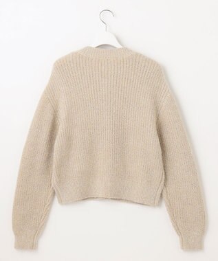 Feroux 【洗える】ラメシャギー カーディガン ベージュ系