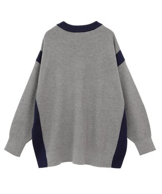 CRAFT STANDARD BOUTIQUE 洗える/とてもち配色ニットプルオーバー/24AW Gray Mixture