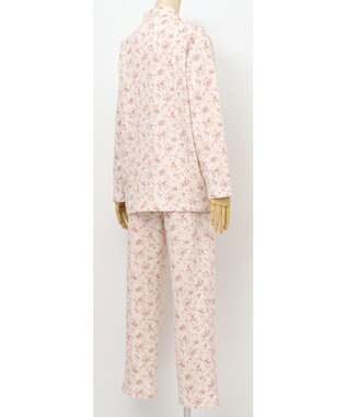 Wing パジャマ 長袖 長ズボン 綿100％(肌側) あったか素材 保温性 ゆったりシルエット シャツタイプ 上下セット レディース EP6001 ウイング／ワコール ピンク