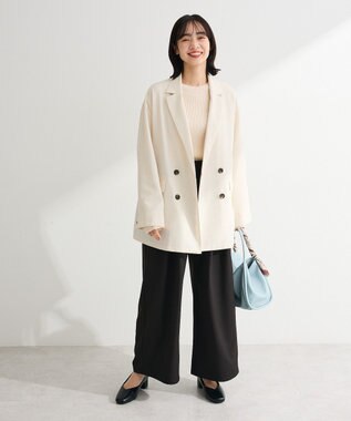 Green Parks 袖口金釦リブニットプルオーバー White