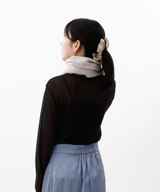 AURORA 【 LANVIN COLLECTION（ランバン コレクション） 】カシミヤ100%無地シングルリバーシブルマフラー(WASH) グレイッシュピンク