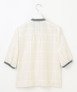 J.PRESS LADIES S 【洗える】ブロックドットプリント バンドカラー ブラウス ホワイト系5