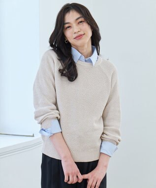 ANY 【手洗い可/UVカット】シャイニーコットンニット ベージュ